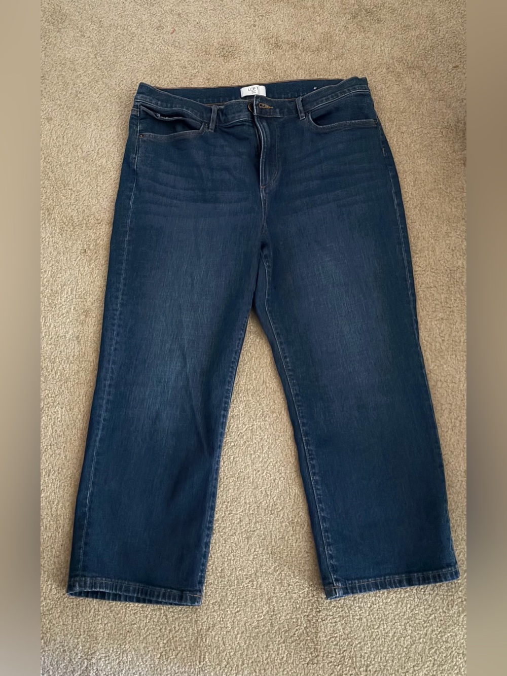 0030-LOFT Indigo Straight-Leg Denim Jeans